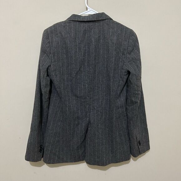 Club Monaco Short Blazer Jacket Pinstripe Career Ladies Women's 4 Wool Corpcore - Picture 4 of 8